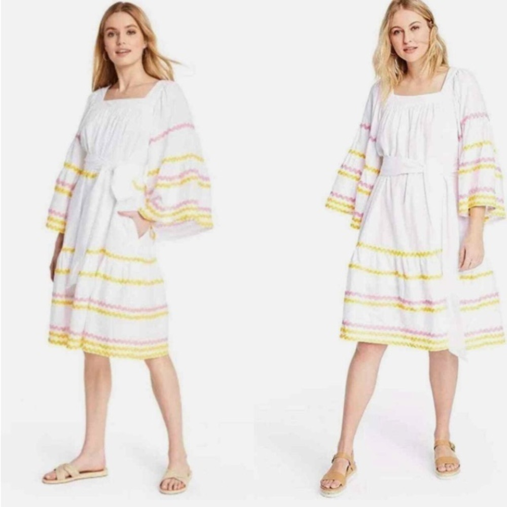 Lisa Marie Fernandez Target Ric Rac Flare Dress M Boho Festival Coast Resortwear